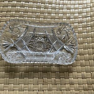 Elegant Crystal Cut Glass Dish  Large American Brilliant